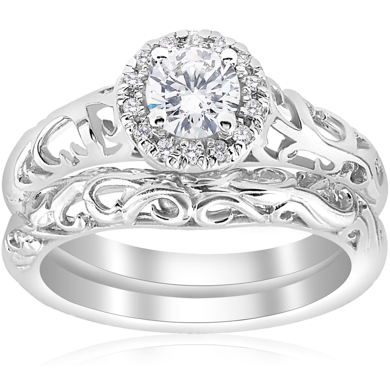 12+ Filigree wedding band with diamonds information