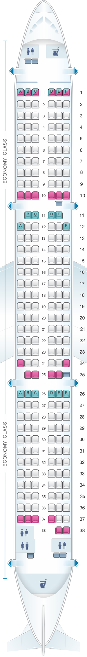 Seat Map Thomas Cook Airlines Airbus A321 | Airline seats, Vietnam ...