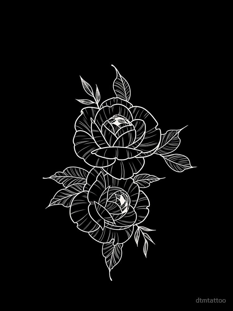 Awesome cute roses A-Line Dress by dtmtattoo | Black background wallpaper,  Black aesthetic wallpaper, Body art tattoos