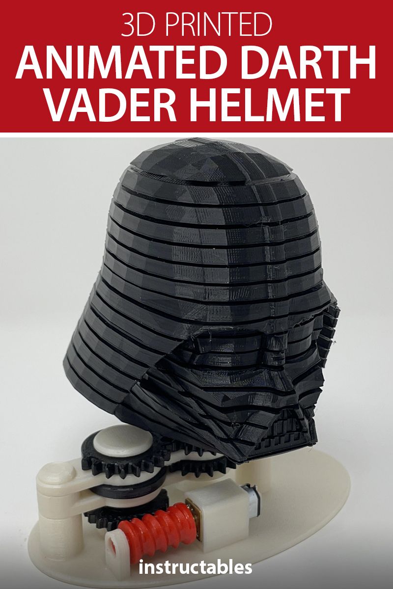 This 3D printed animatronic Darth Vader Helmet twists and rotates in a ...