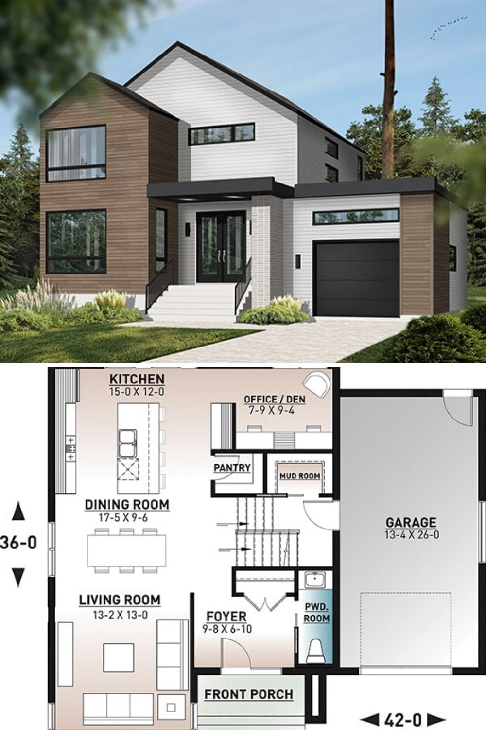 TwoStory 3Bedroom Sequoia Scandinavian Home (Floor Plan