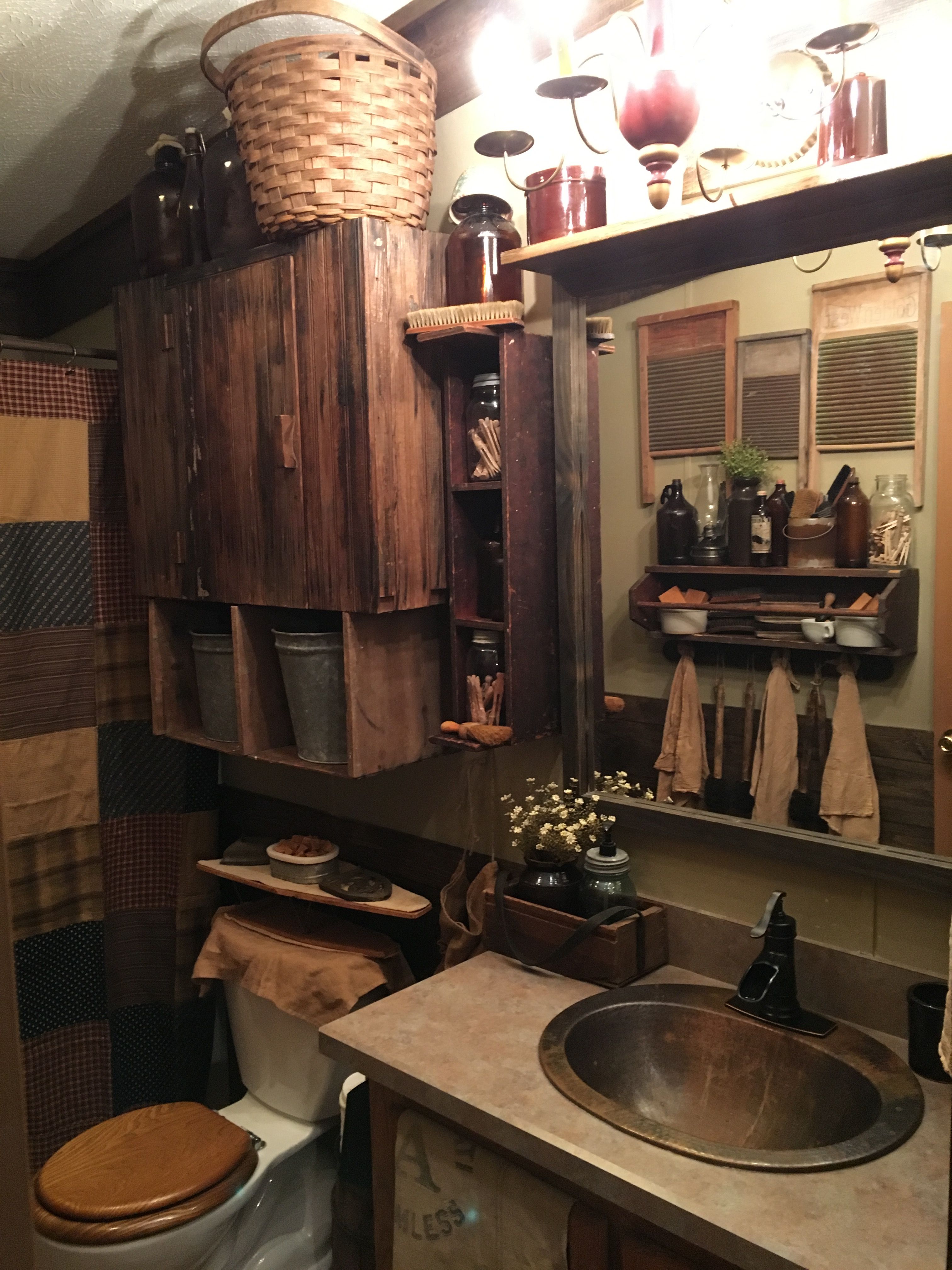 Popular primitive bathroom decor cheap 350 Primitive Colonial Bathrooms Ideas Bathroom