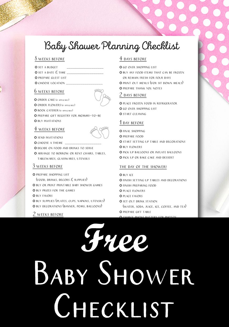 Download Free Baby Shower Planning Checklist Baby shower planning