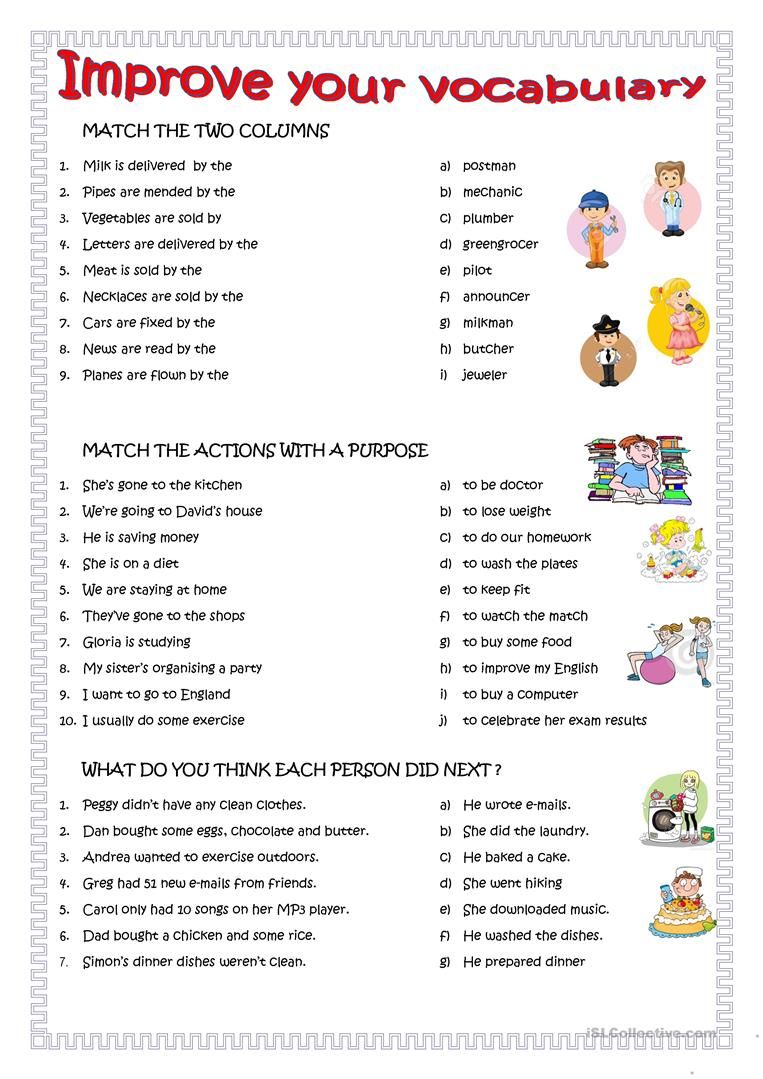 Vocabulary Exercises For Esl Beginners - Emanuel Hill's Reading Worksheets