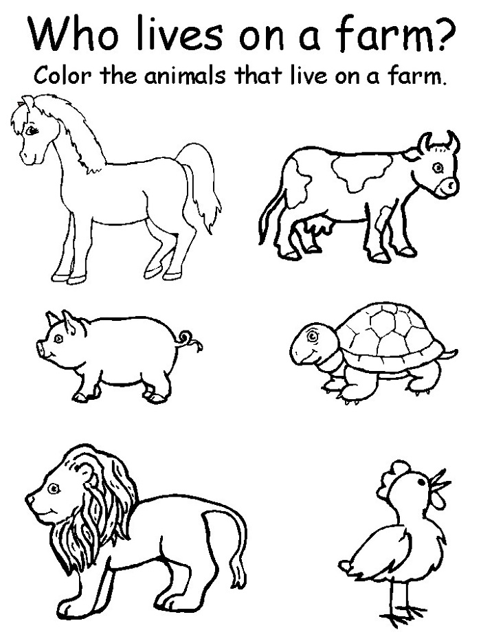 Farm Animal Worksheet For Kindergarten