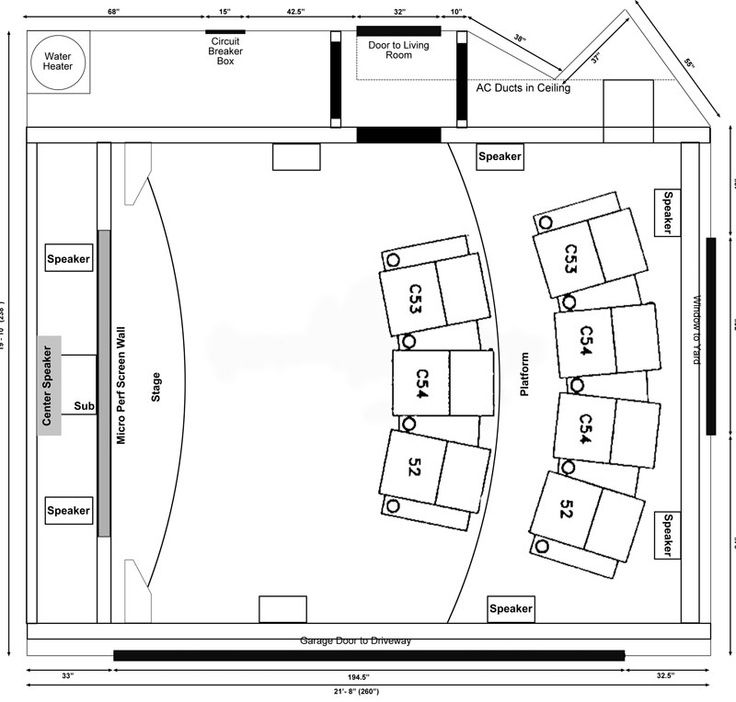 home theater seating layout Movie Time Pinterest