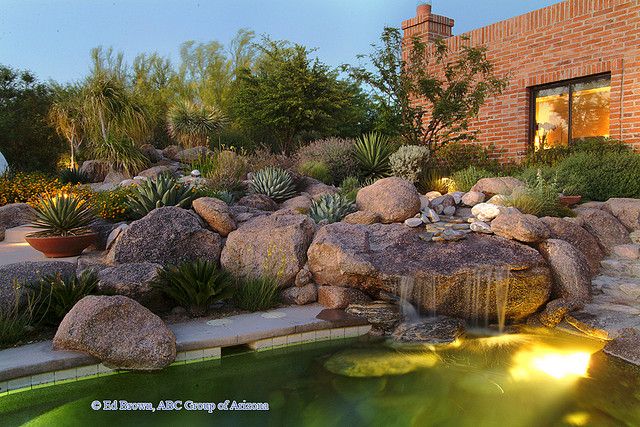 Desert Xeriscape and water feature