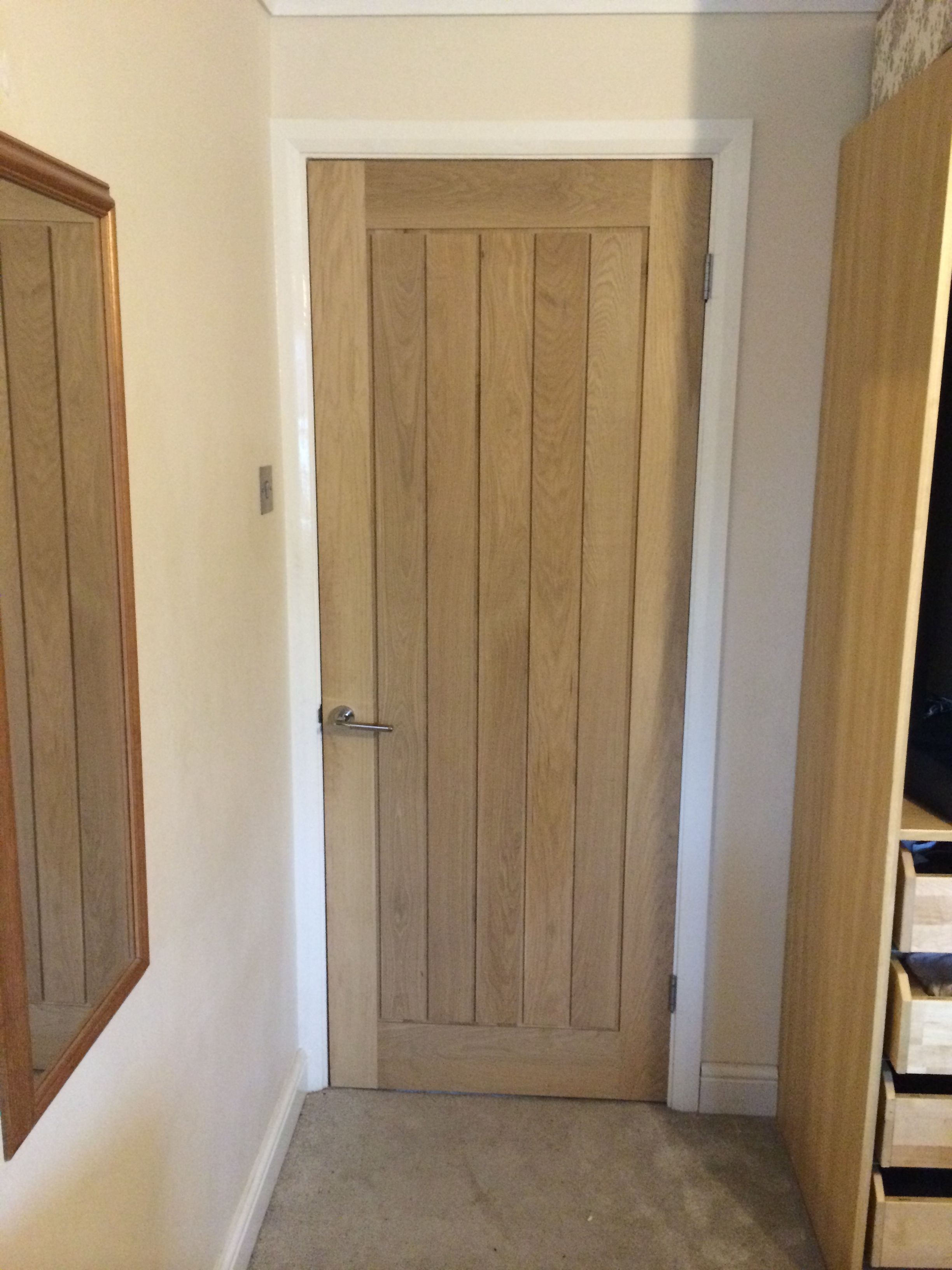 Mexicano Solid Oak Door. Contemporary Panel Door. Modern Oak Suffolk