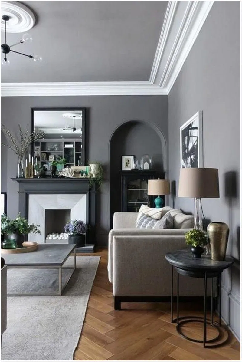 67 Unique Black & Grey Accent Wall Living Room Ideas 2 in 2020 Gray