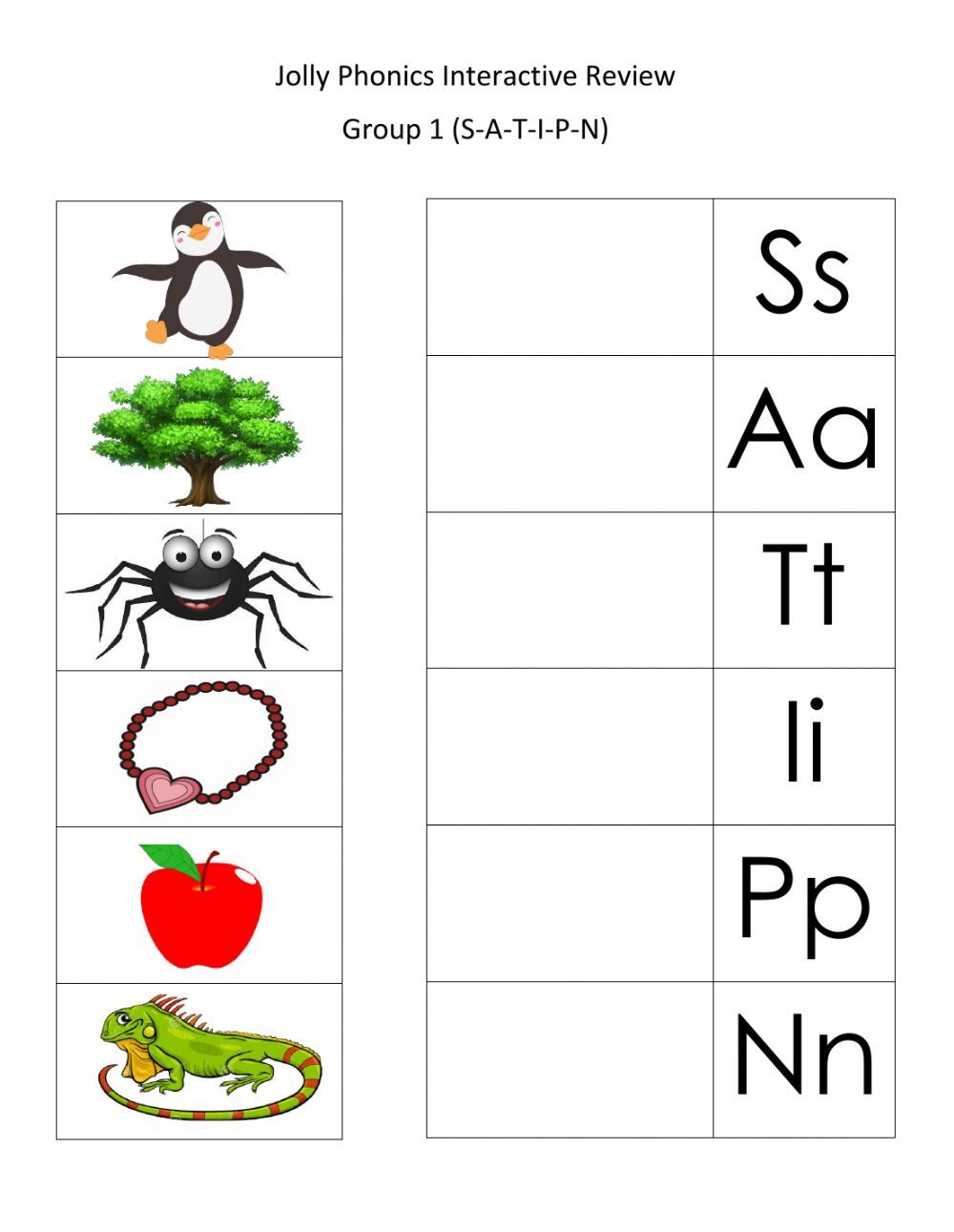 Jolly Phonics 1st Group review - Interactive worksheet Jolly Phonics ...