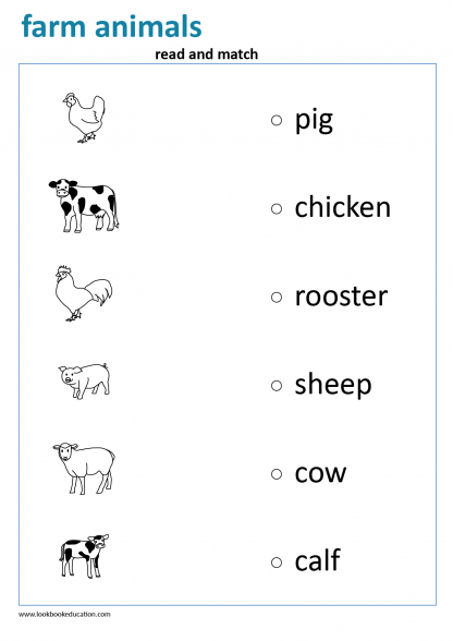 Read and Match Farm Animals | French vocabulary, French preschool ...