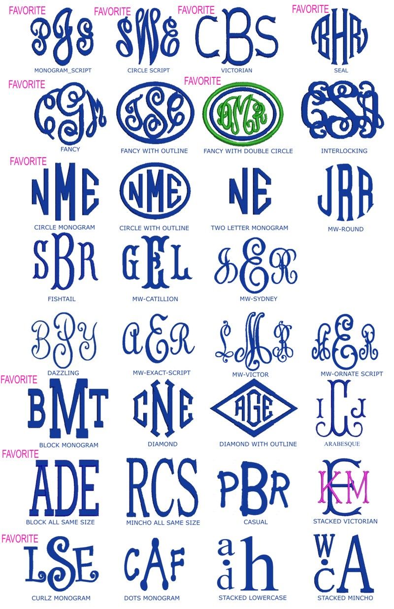 3 Initial Monogram Fonts | Embroidery monogram fonts, Free monogram ...