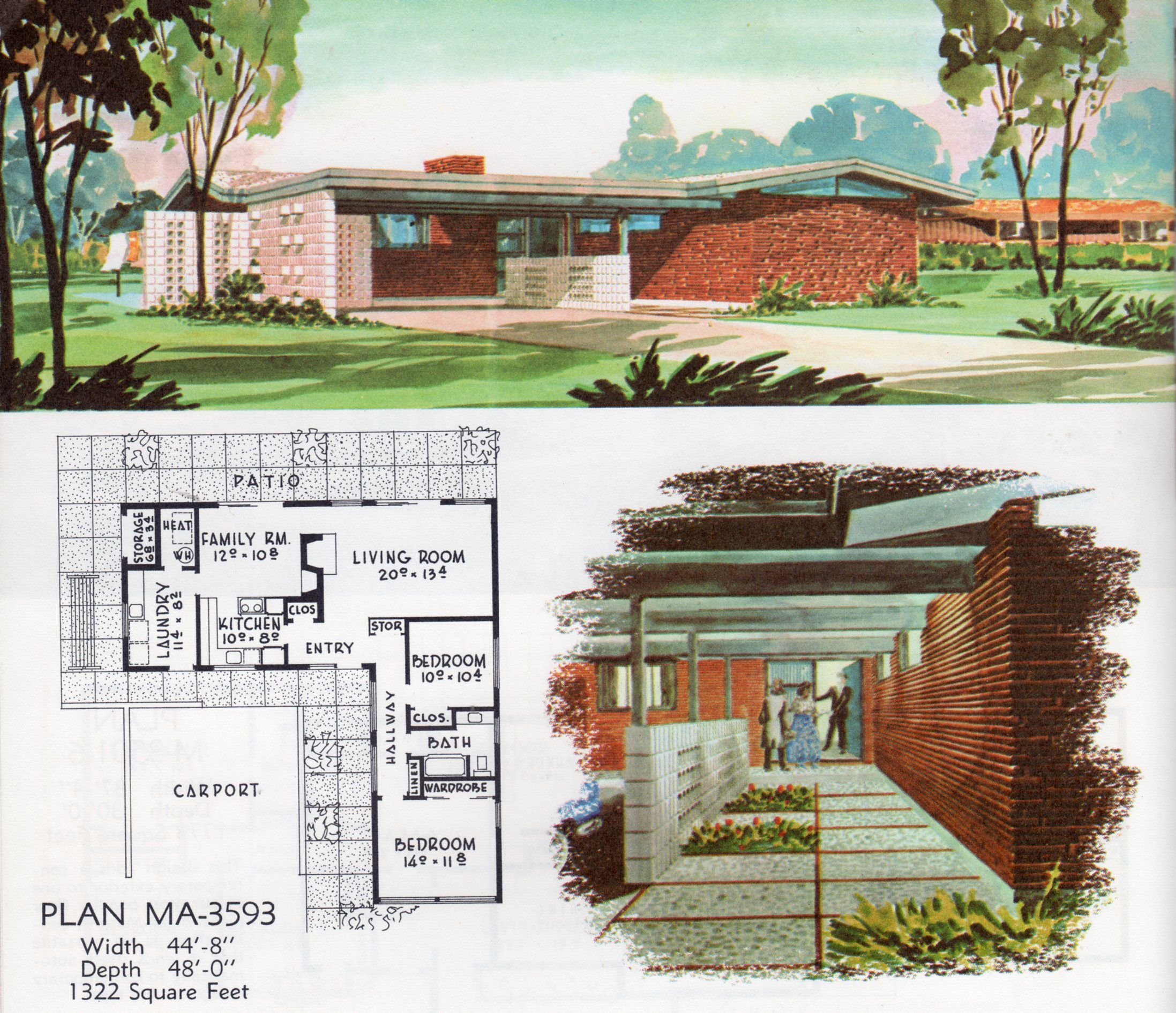 Mid Century Modern House Plans For Sale in 2020 Mid century modern house, Mid century modern