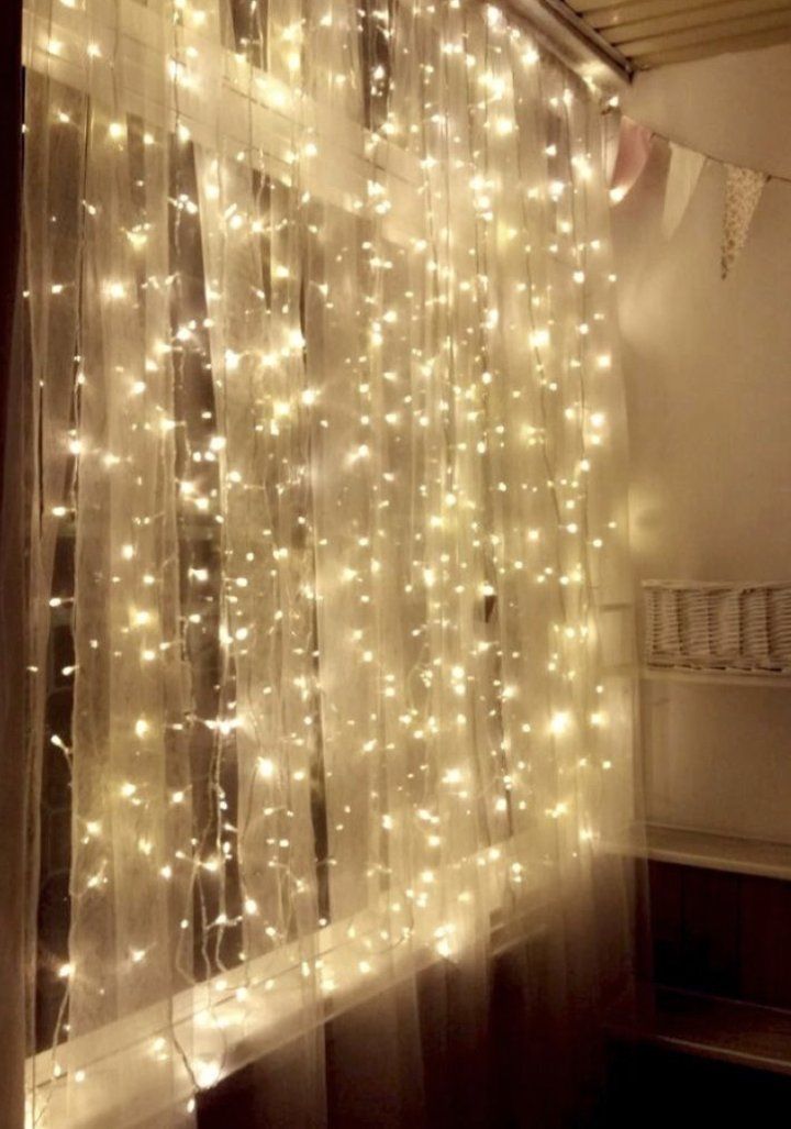 Curtain LED Lights | Fairy lights bedroom, Light curtains bedroom ...