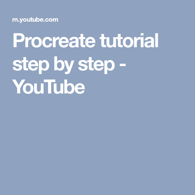 Procreate tutorial step by step - YouTube | Procreate tutorial