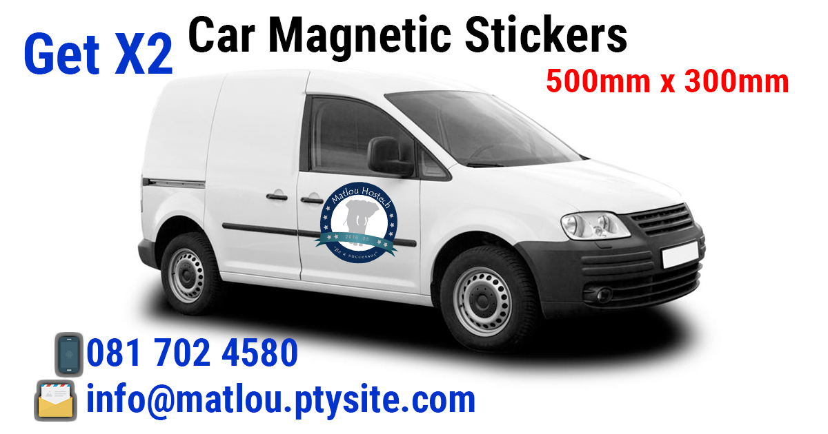 Get two Car Magnetic Stickers (500mm x 300mm in size) for only R600 ...