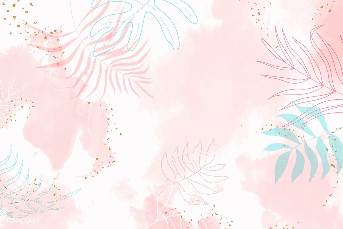 Pink leafy watercolor background vector | premium image by rawpixel.com ...