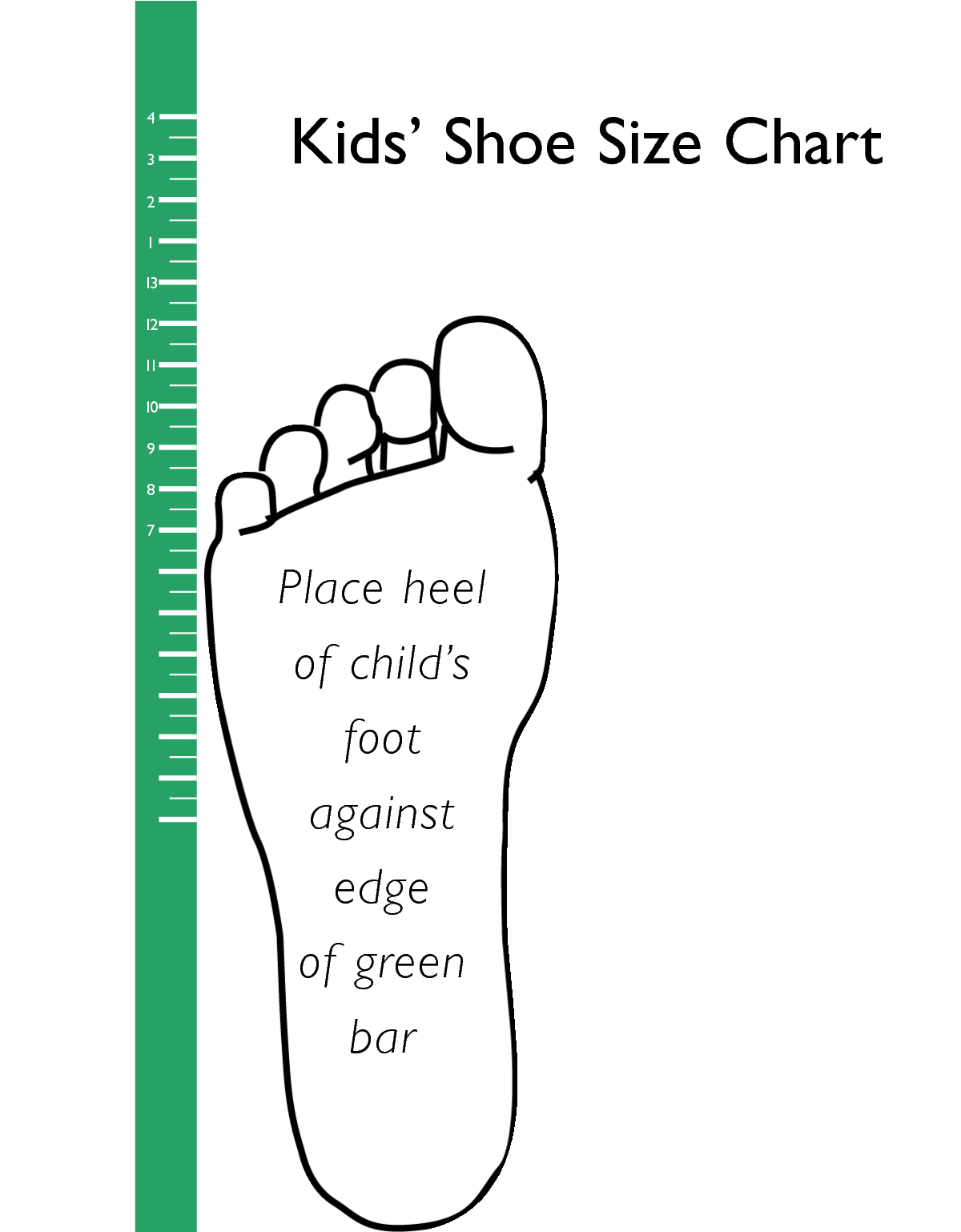 Shoe Size Printable Chart