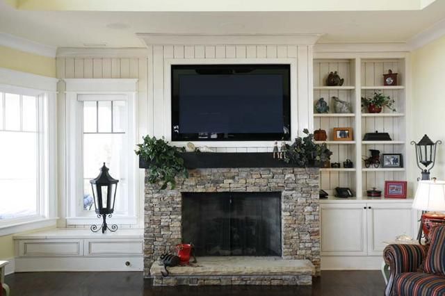 fireplace mantel and tv ideas