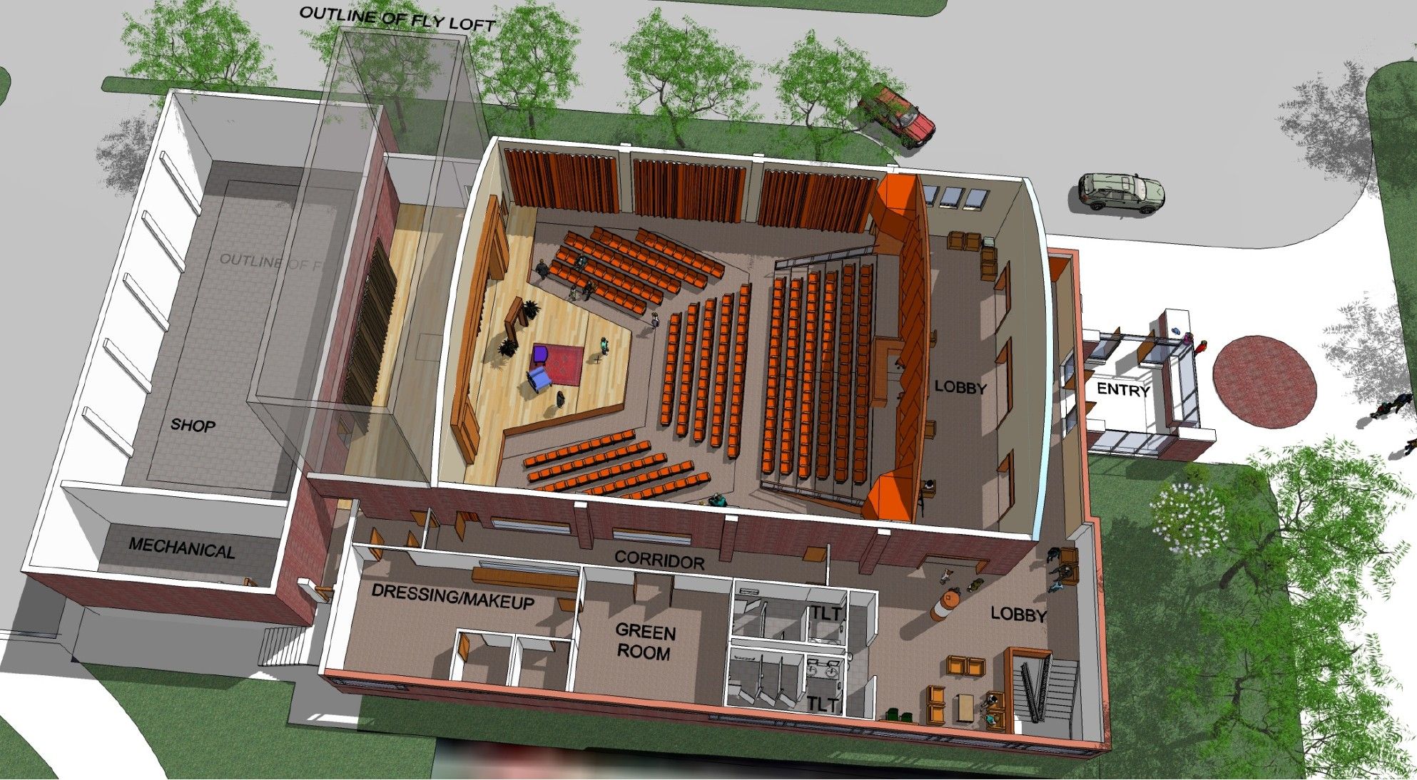 Dedicated Theatre Building Concept Doane College Lobby