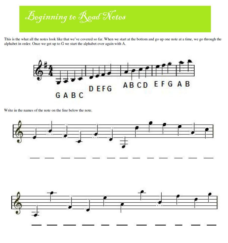 Violin Mrs. Pearl's Music Resources Violin notes for beginners