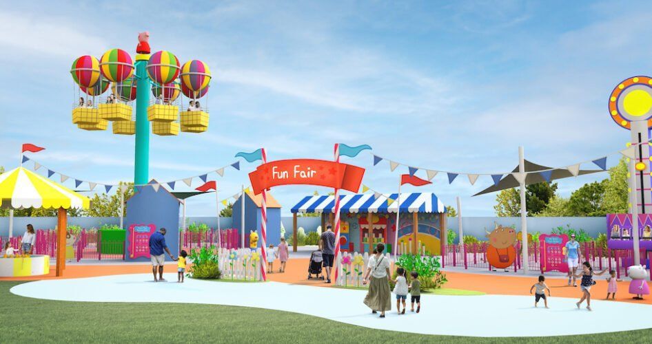 Six rides, six themed playscapes, a water play area, and even more ...