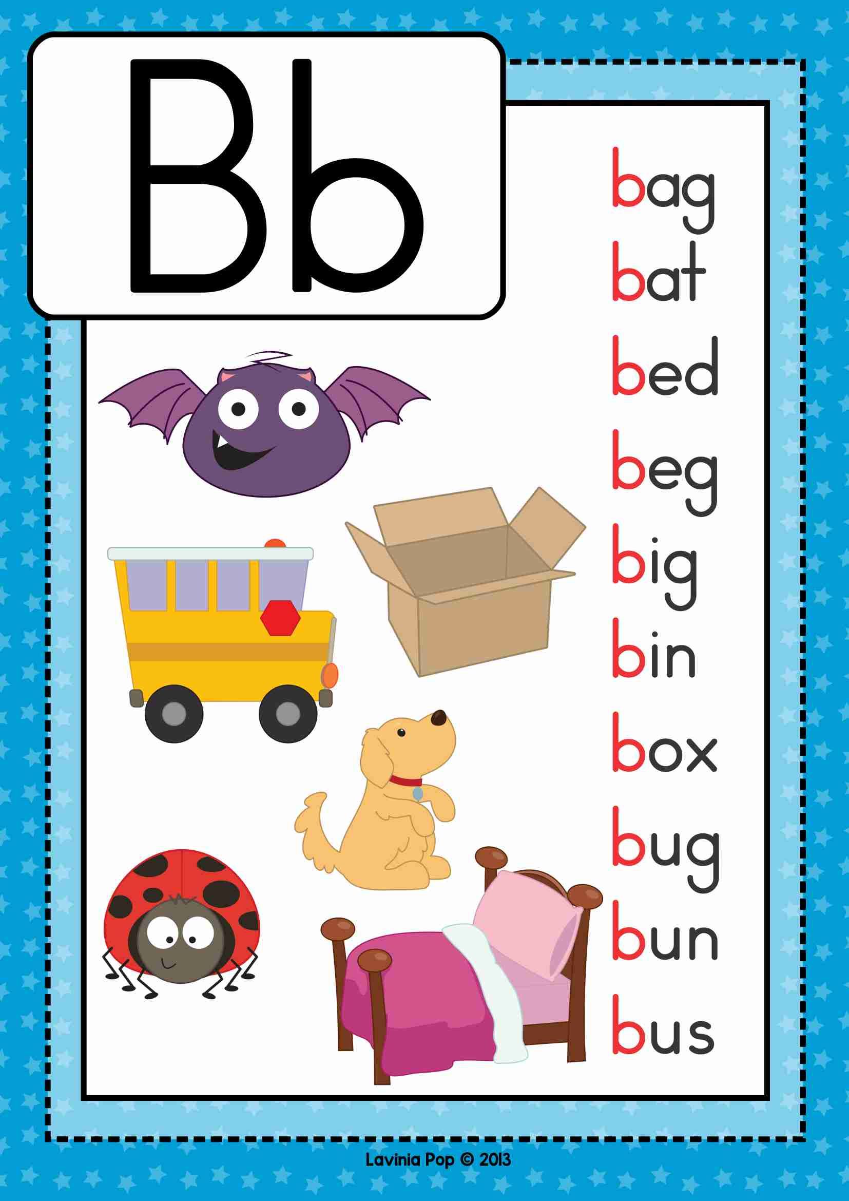 FREE Back to School Alphabet Phonics Letter of the Week B | Reglas ...