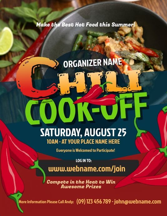 Chili Cook Off Flyer Template Free - Printable Word Searches