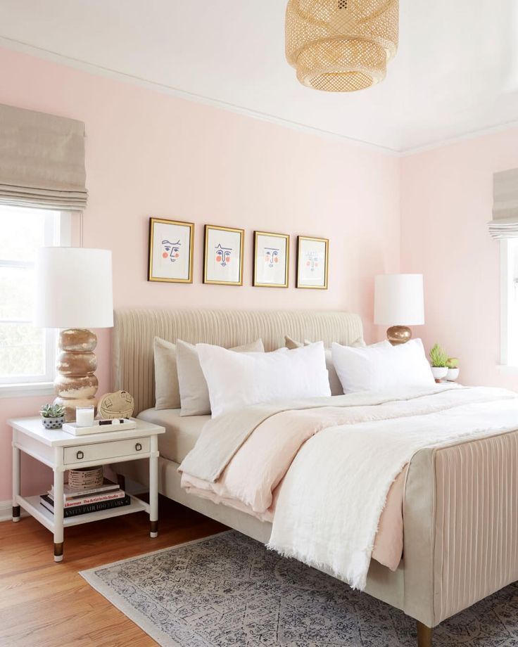 pale pink walls Pink bedroom design, Woman bedroom, Bedroom interior