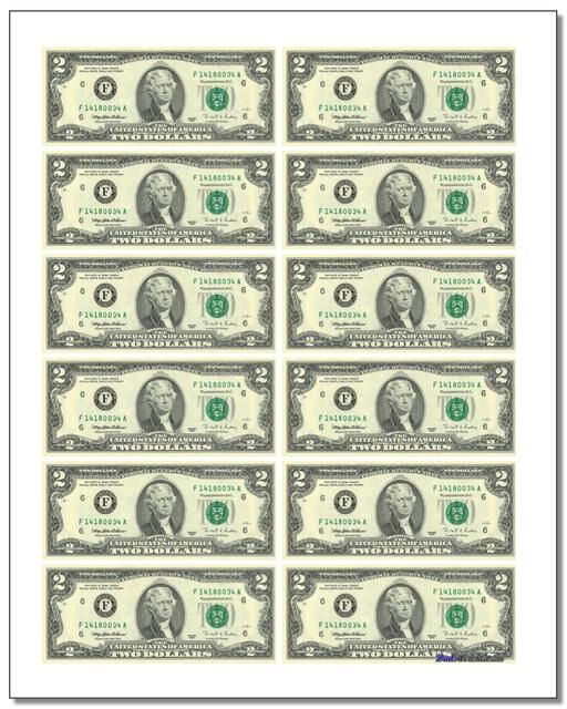 Free Printable Actual Size Printable Money