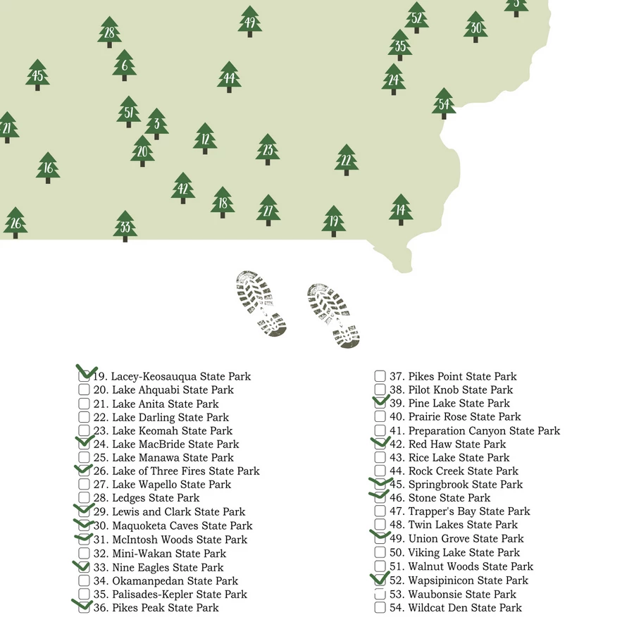 Iowa state parks checklist and printable map | State parks, Iowa state ...