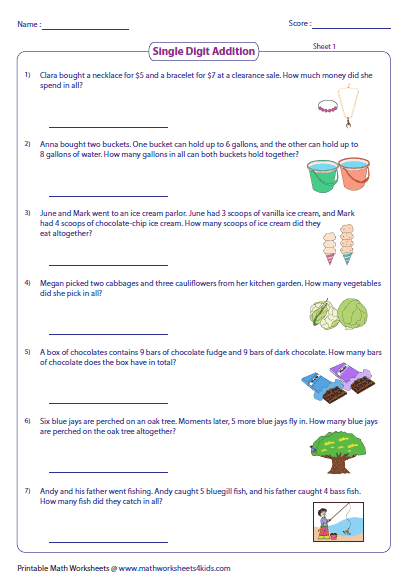 Addition Subtraction Multiplication Word Problems 3rd Grade