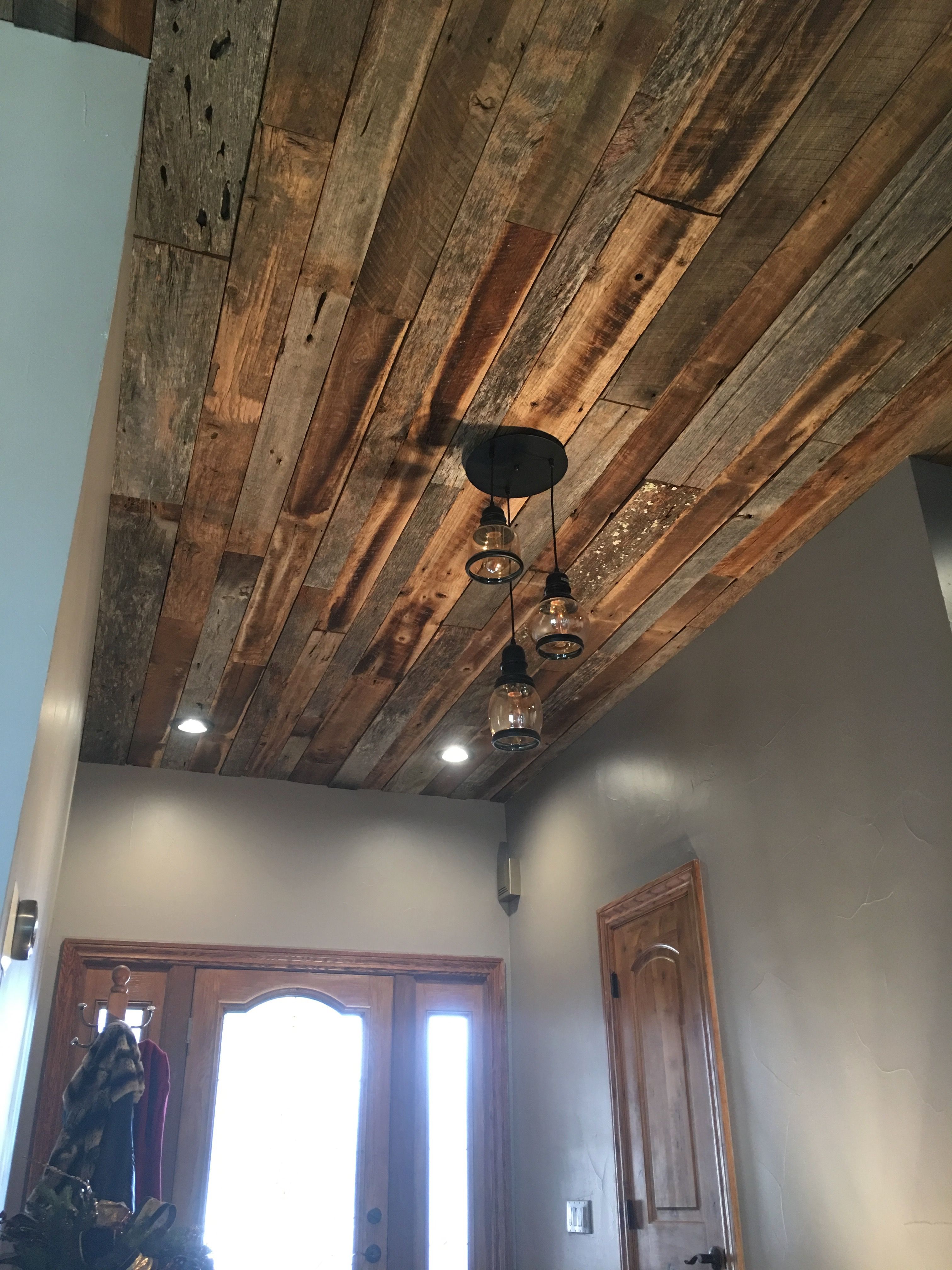 Reclaimed Wood Ceiling DIY