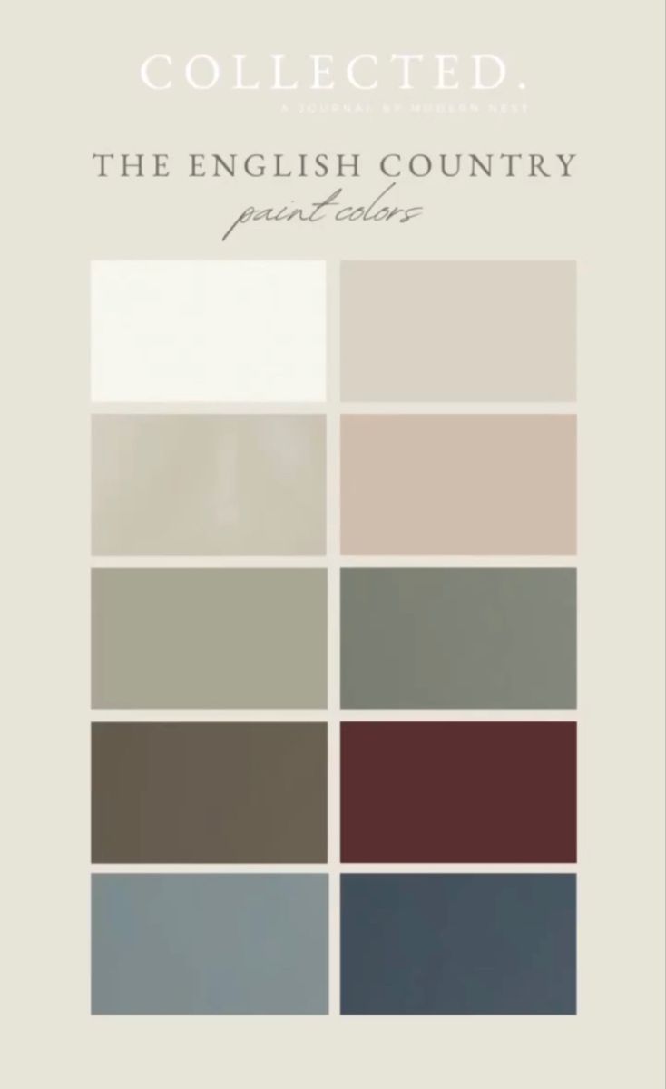 English Country Paint Colors Palette