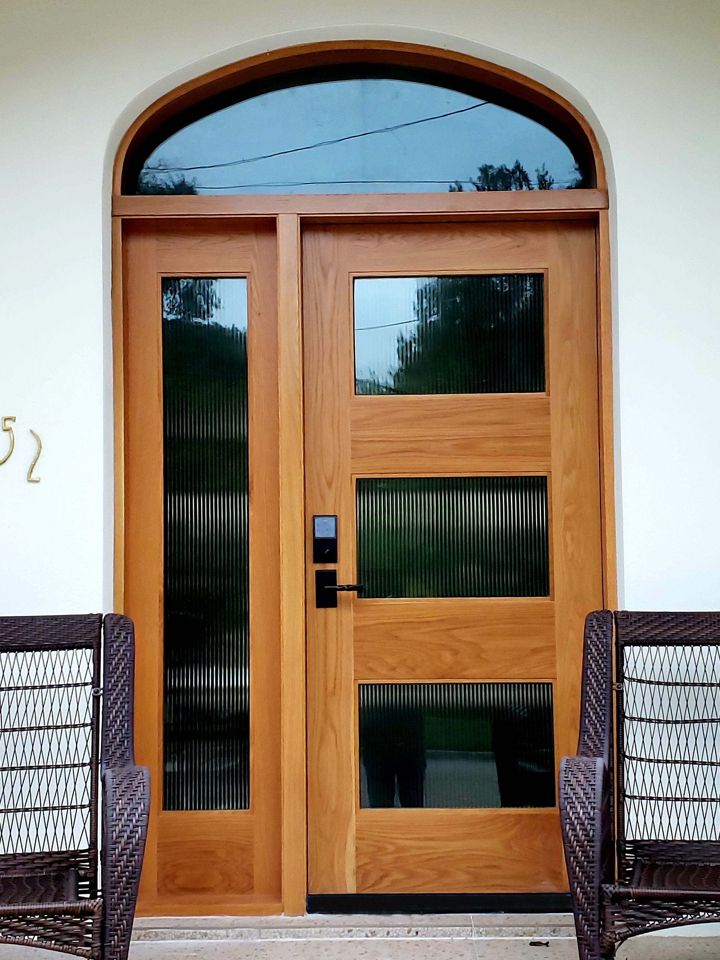 Sarasota White Oak Entryway Custom wood doors, Glass front door, Wood