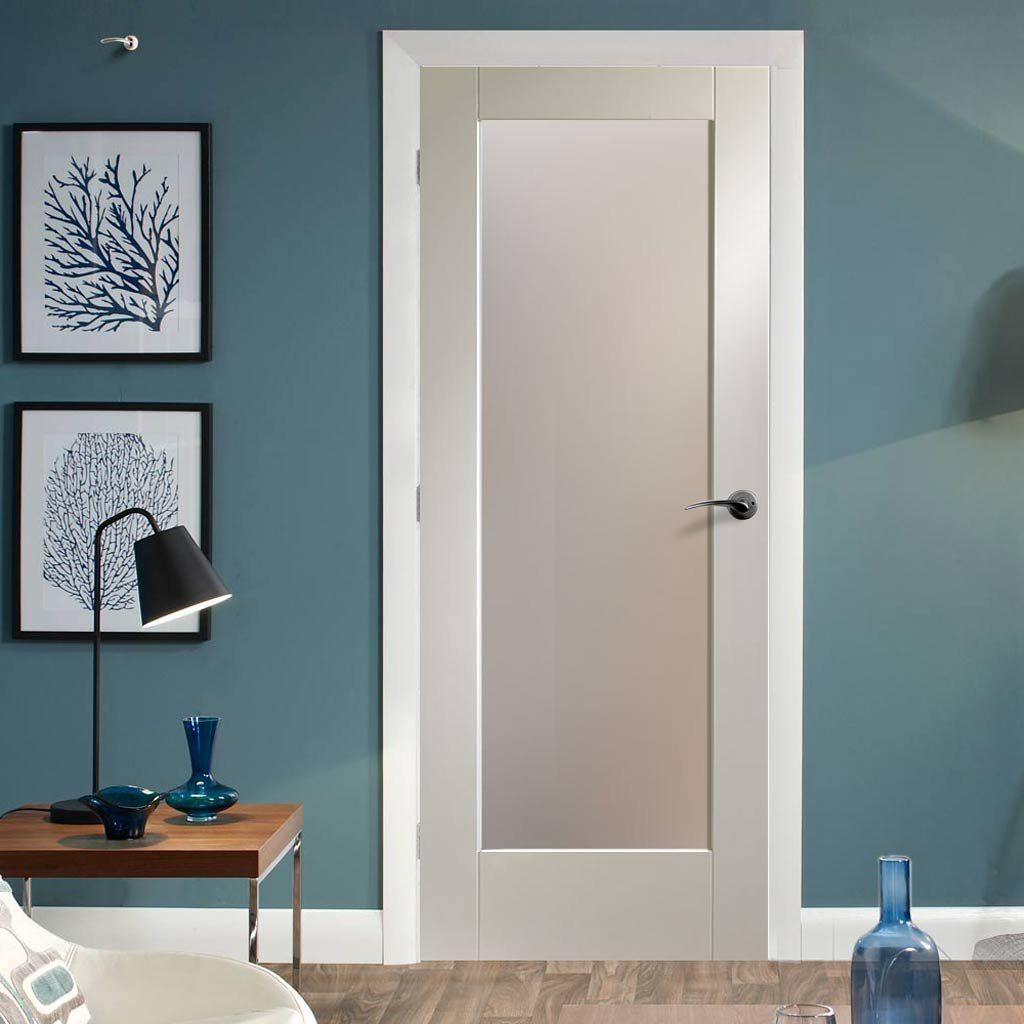 Pattern 10 Full Pane Door - Obscure Glass - White Primed | Fire doors ...