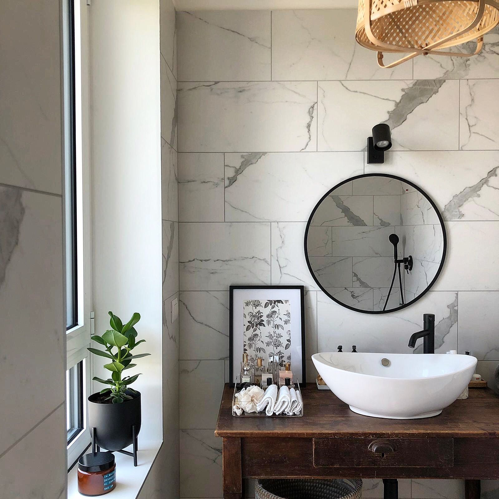 Bathroom black marble and minimal Nordic bathroom scandinavian style