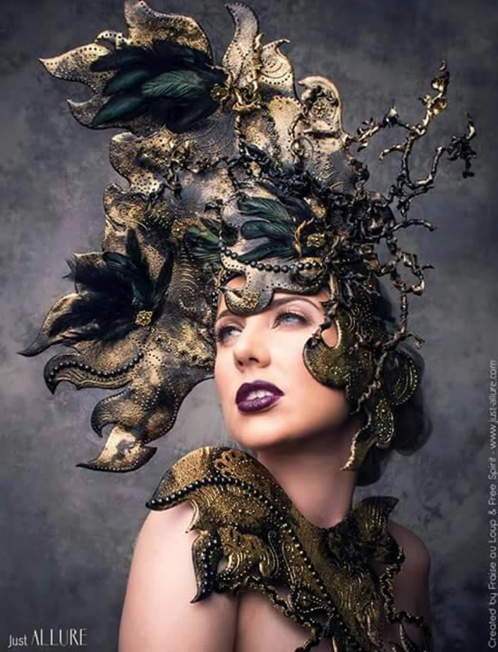 Fantasy Headdress Dark Beauty Gothic Royal Gold Bal - Etsy | Dark ...