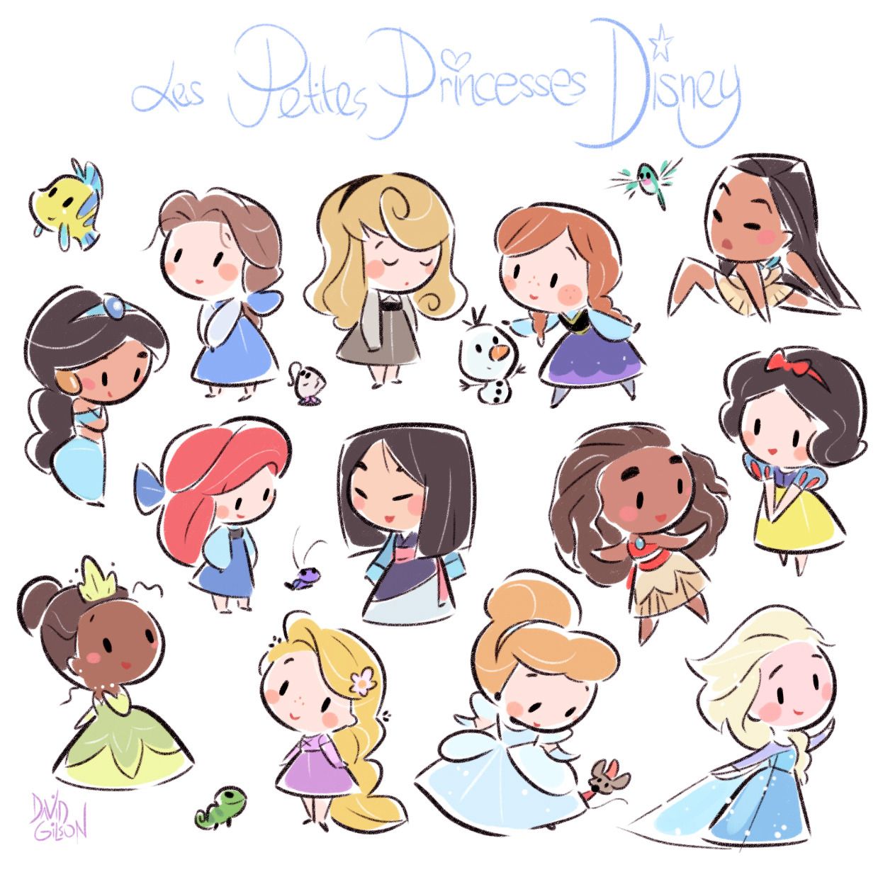 The Art of David Gilson | Kawaii disney, Cute disney drawings, Disney ...