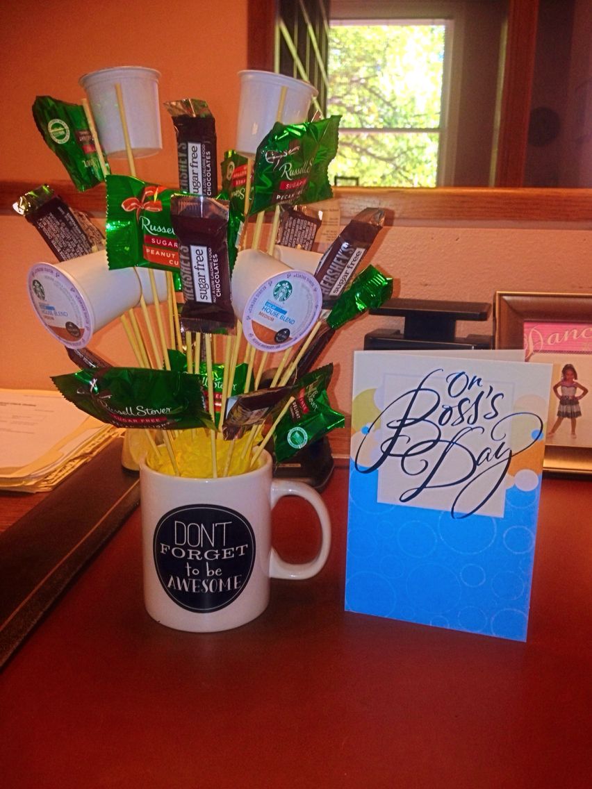 National Boss Day! Starbucks coffee, sugar free candy, coffee mug, and ...