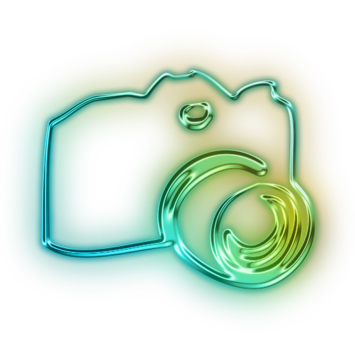 Camera Icon Neon Red