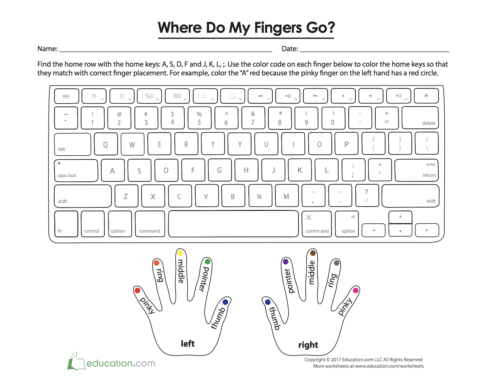 Printable Typing Practice Sheets