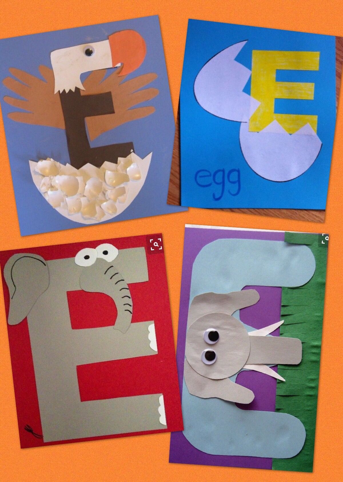 Preschool letter E | Alphabet crafts preschool, Preschool art ...