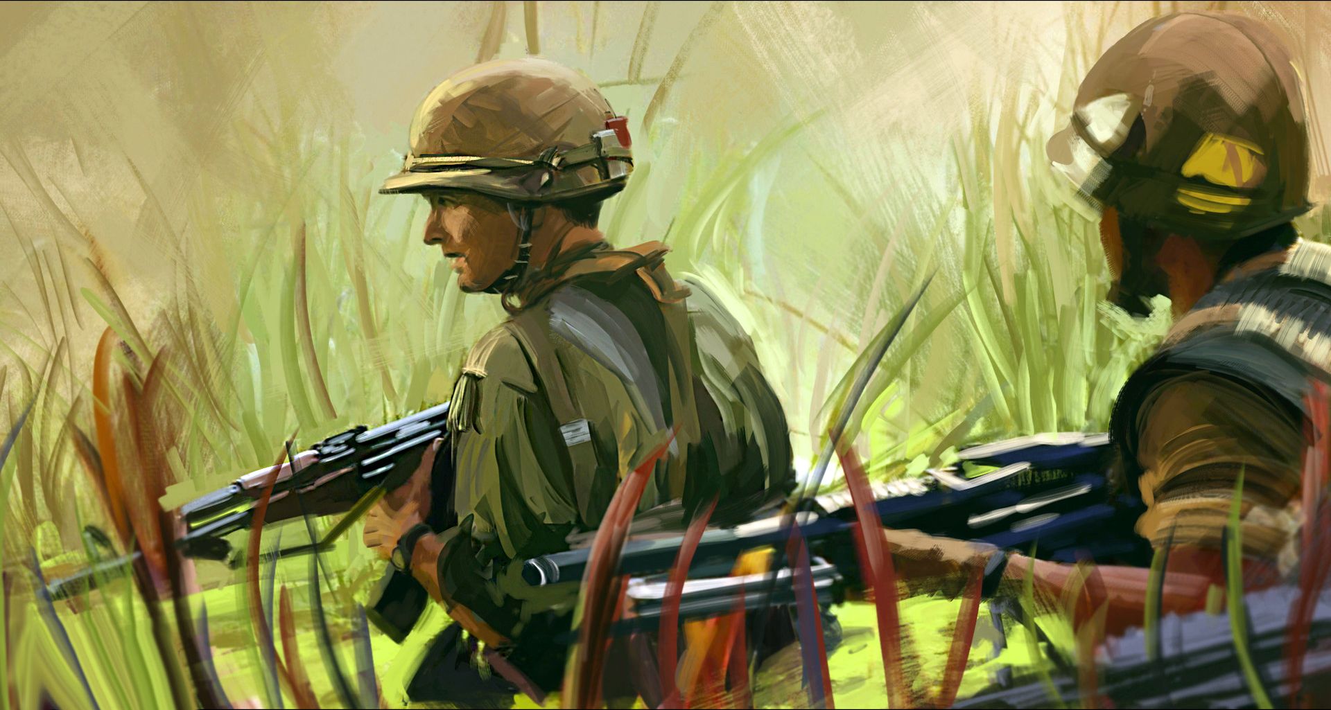 Soldiers in Vietnam Military Drawings, Military Artwork, Good Morning ...