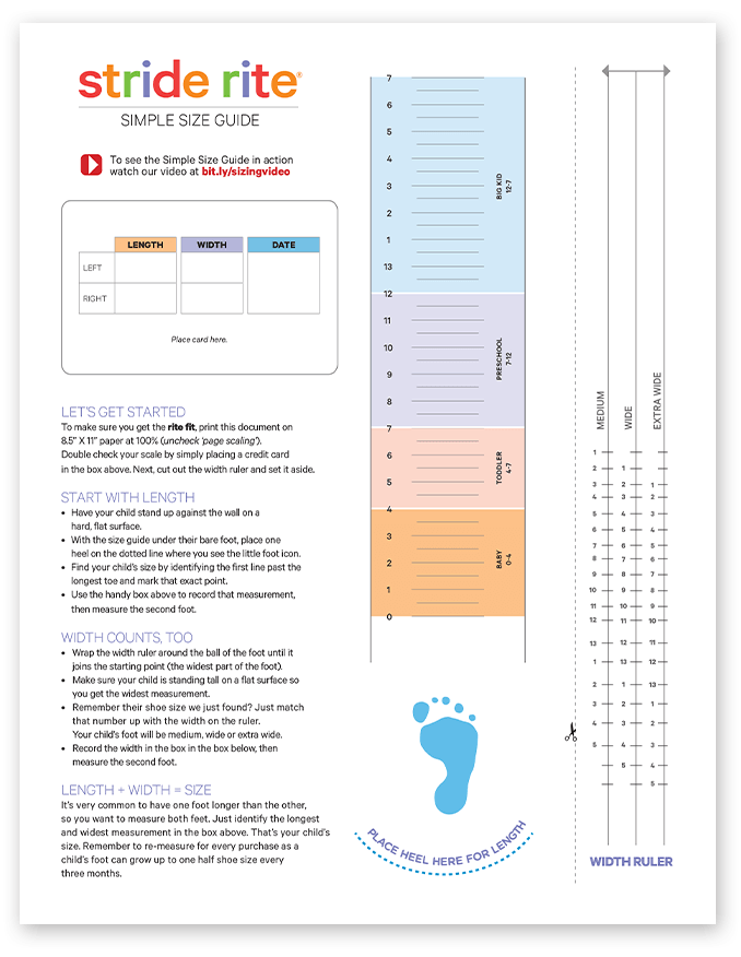 Stride Rite Sizing Chart Shoe size chart kids, Baby shoe size chart