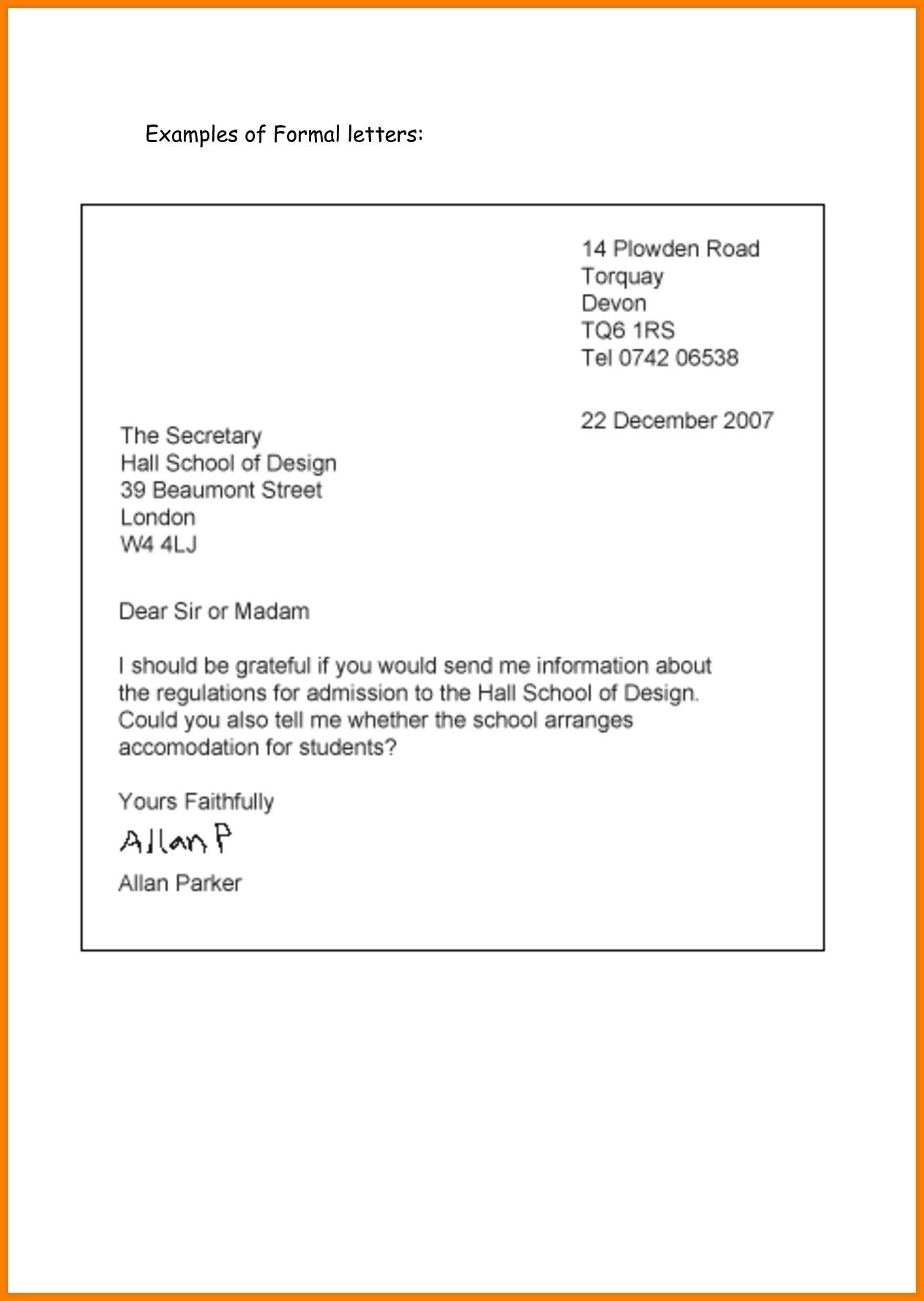 Business Letter Format Excel BusinessLetterFormatExcel Business