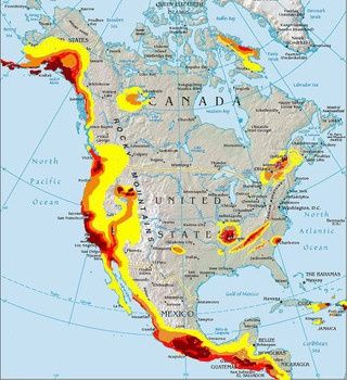 North American Earthquake Fault Lines Map