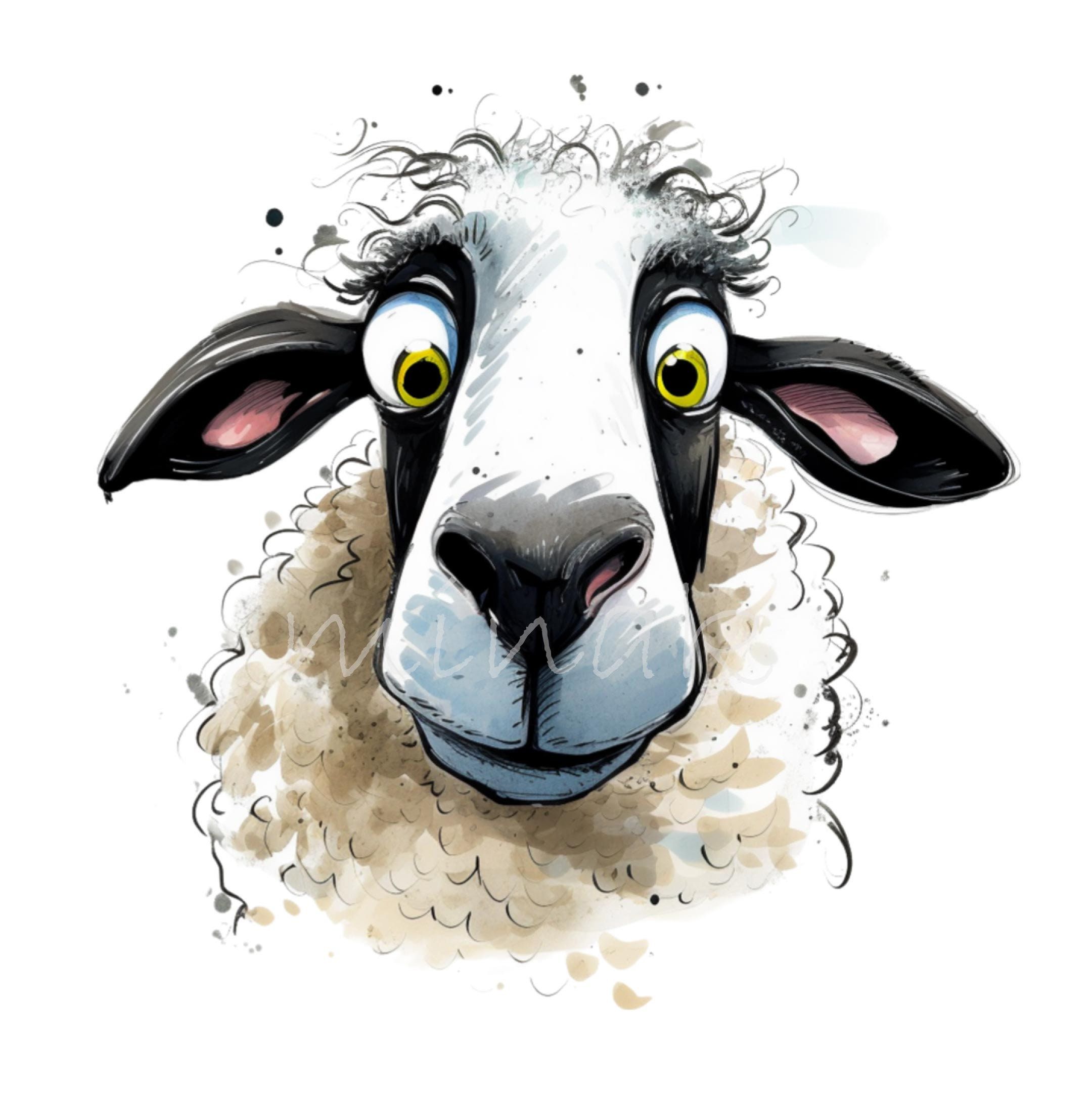 Sheep Clipart PNG 15 Comics Cartoon Character Farm Animals Sublimation ...