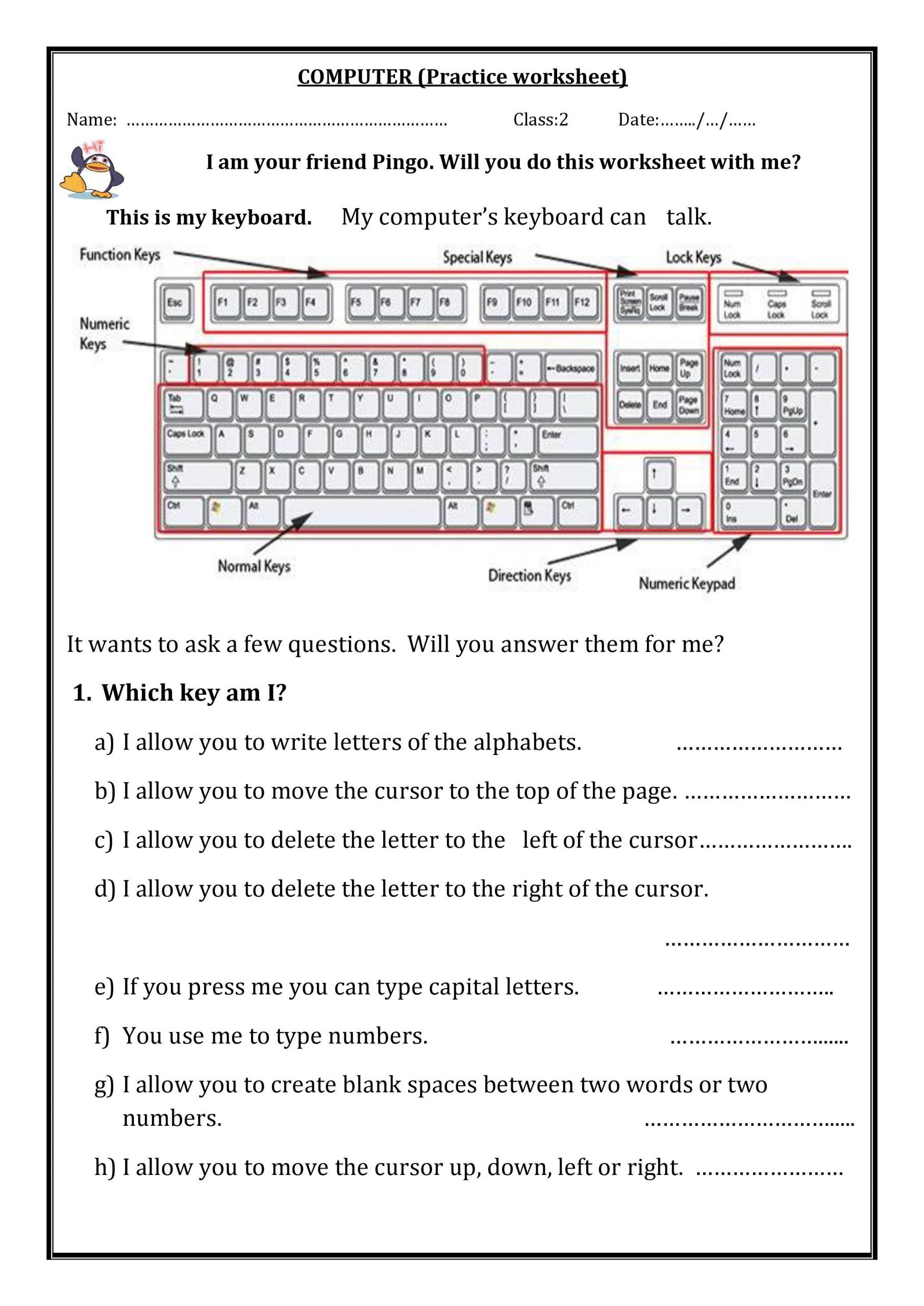 Free Printable Typing Lessons Worksheets