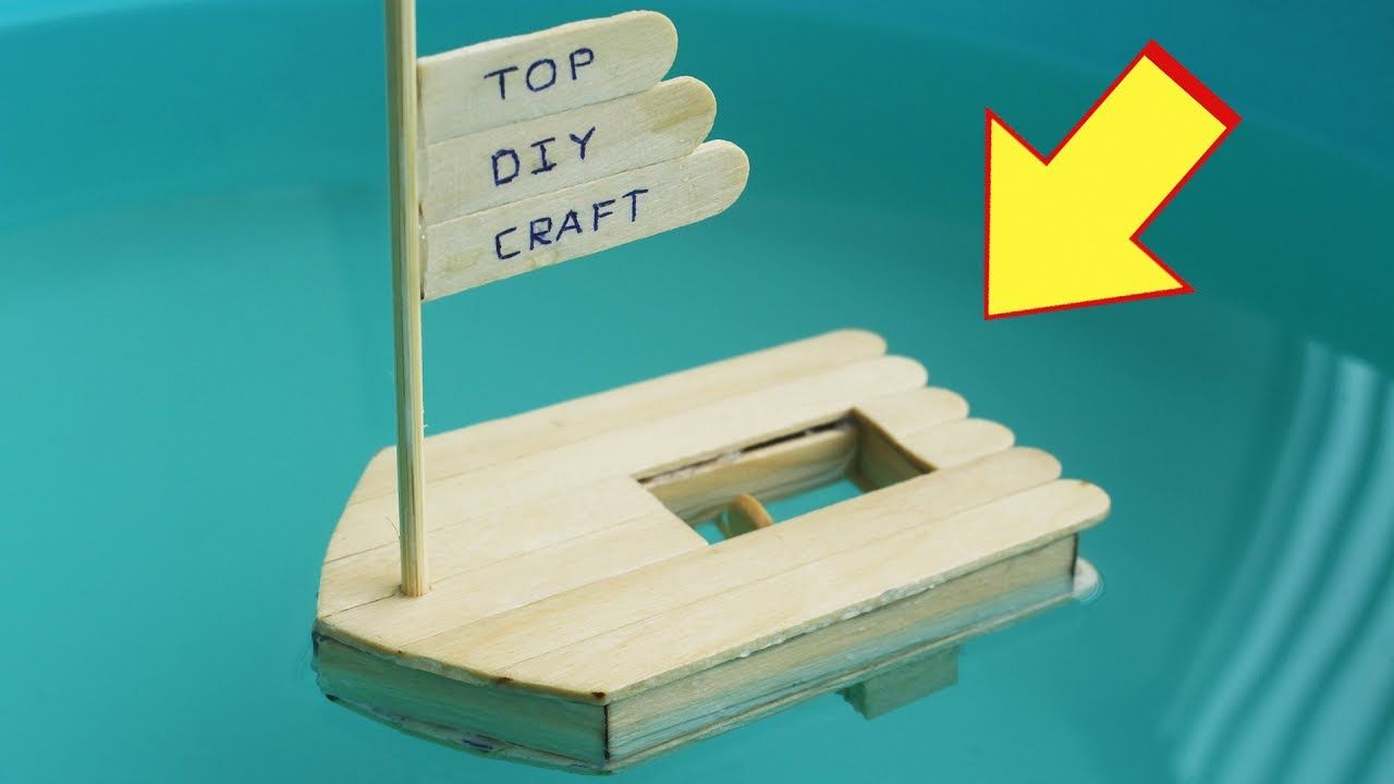 How to Make a Boat with Popsicle Sticks and Rubber Band 